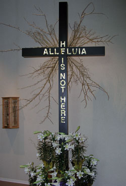 This cross adorns the monastery chapel at the Sisters of St. Benedict’s Our Lady of Grace Monastery in Beech Grove. (Submitted photo) 