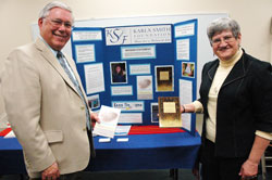 Tom and Fran Smith of St. Nicholas Parish in O’Fallon, Ill., have dedicated their retirement years to teaching people the facts about mental illness and suicide. With their son, Kevin, they founded the Karla Smith Foundation. It is named for their 26-year-old daughter, who died by suicide as a result of her bipolar disorder. (Photo by Mary Ann Wyand) 