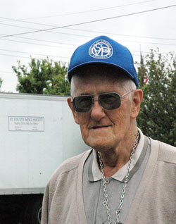 Leo Feldhake celebrated his 88th birthday on May 14 in the same way that he has dedicated the past 18 years of his life—by serving as a volunteer for the St. Vincent de Paul Society in Indianapolis. (Photo by John Shaughnessy)