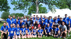 Members of the Race for Vocations team pose for a photo after competing in the OneAmerica 500 Festival Mini-Marathon and the Finish Line 500 Festival 5K, both in Indianapolis on May 5. (Submitted photo)