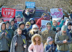 Indiana March for Life participants gather for a rally on Jan. 22, 2021. (Photo by Natalie Hoefer)