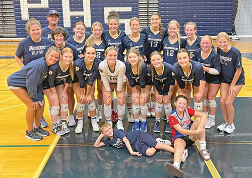 The girls’ volleyball team of Our Lady of Providence High School in Clarksville poses for a team photo this season. (Submitted photo)